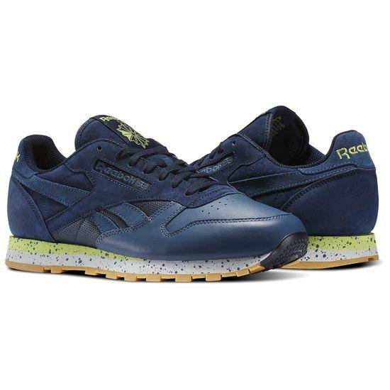 Кроссовки Reebok CL LEATHER SM / Мужской / 43 / Темно-синий/Желтый photo 2
